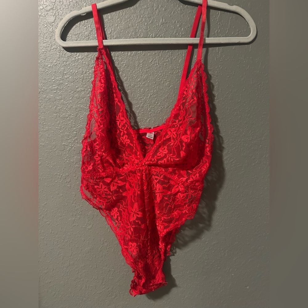 Red lace lingerie
